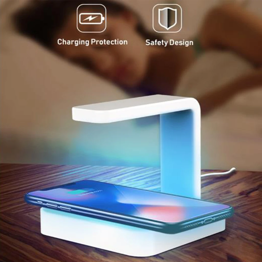 10W 2 In 1 Portable Mobile Phone Wireless Charger UV Sterilizer Germicidal Lamp