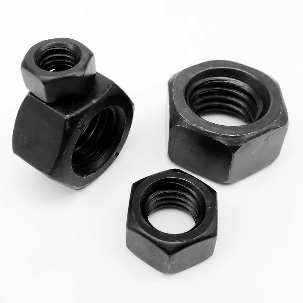 1/2/5/10/20/25/50 M1.4 M1.6 M2 M2.5 M3 M3.5 M4 M5 M6 M8 M10 M12 M16 M18 M22 M24 DIN934 black grade 8.8 steel hex nut hexagon nut steel hex nut