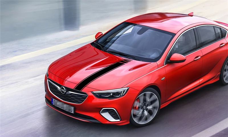 Автомобильный Стайлинг спортивный капот в полоску авто капот Декор стикер Корпус Крышка двигателя виниловые наклейки для Opel Insignia OPC