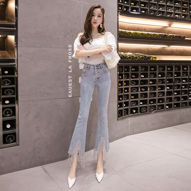 Fashion Irregular Fringed Tassels Pants 