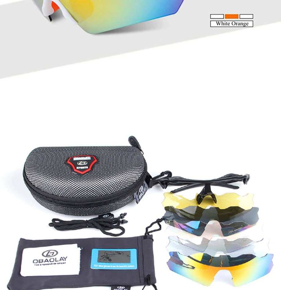 OBAOLAY5 линзы UV400 поляризованные очки для верховой езды, ветрозащитные мужские и женские велосипедные очки, очки для спорта на открытом воздухе, рыбалки, гольфа