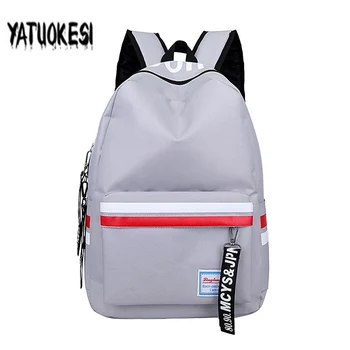 

YATUOKESI Strips Backpack Black Letter School Bag For Teenage Girl Japanese And South Korean style Leisure Travel Backpack bolsa