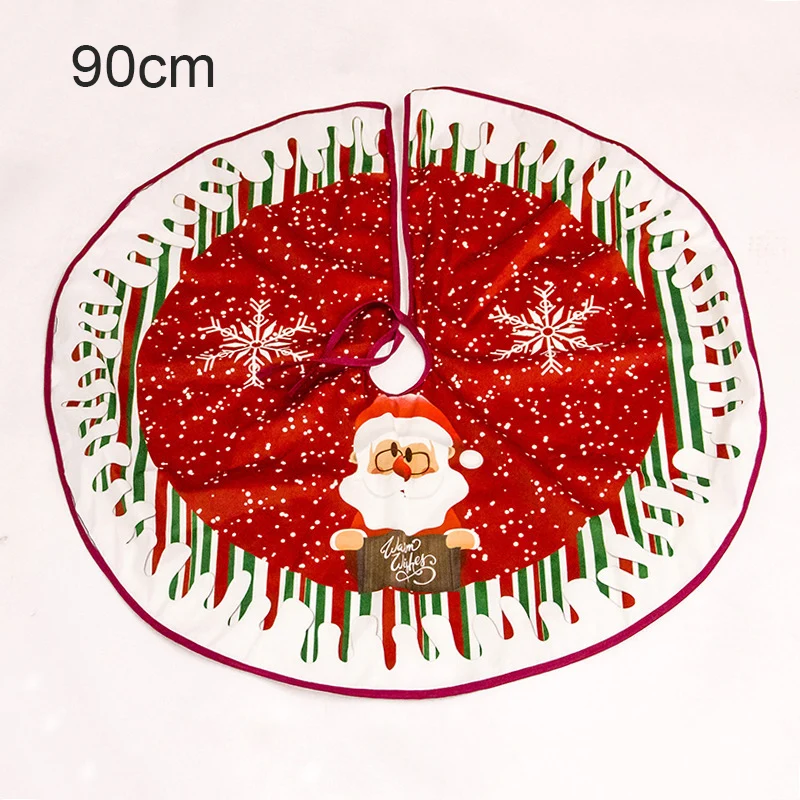 1pcs Christmas Tree Skirt White Fleece Carpet Santa Claus Blanket Family Decor Warm New Year Decorations - Цвет: XYM031-F