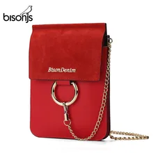 Бренд BISON DENIM, кожаные сумки, Круглый аксессуар, винтажные женские сумки через плечо, сумки через плечо для женщин, мини сумка-мессенджер N9333