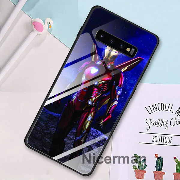 09 Стражи Marvel Мстители закаленное стекло Чехлы для samsung Galaxy S10 S8 S9 Plus S10e Note 9 10 Plus A50 A30 чехол Coque - Цвет: 09
