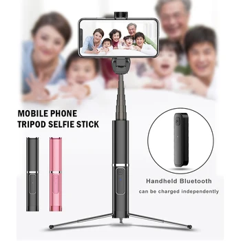 

Mini Handheld Wireless Bluetooth Selfie Stick 3 in 1 Remote Control Shutter Selfie Stick Independent Tripod Telescopic Rod