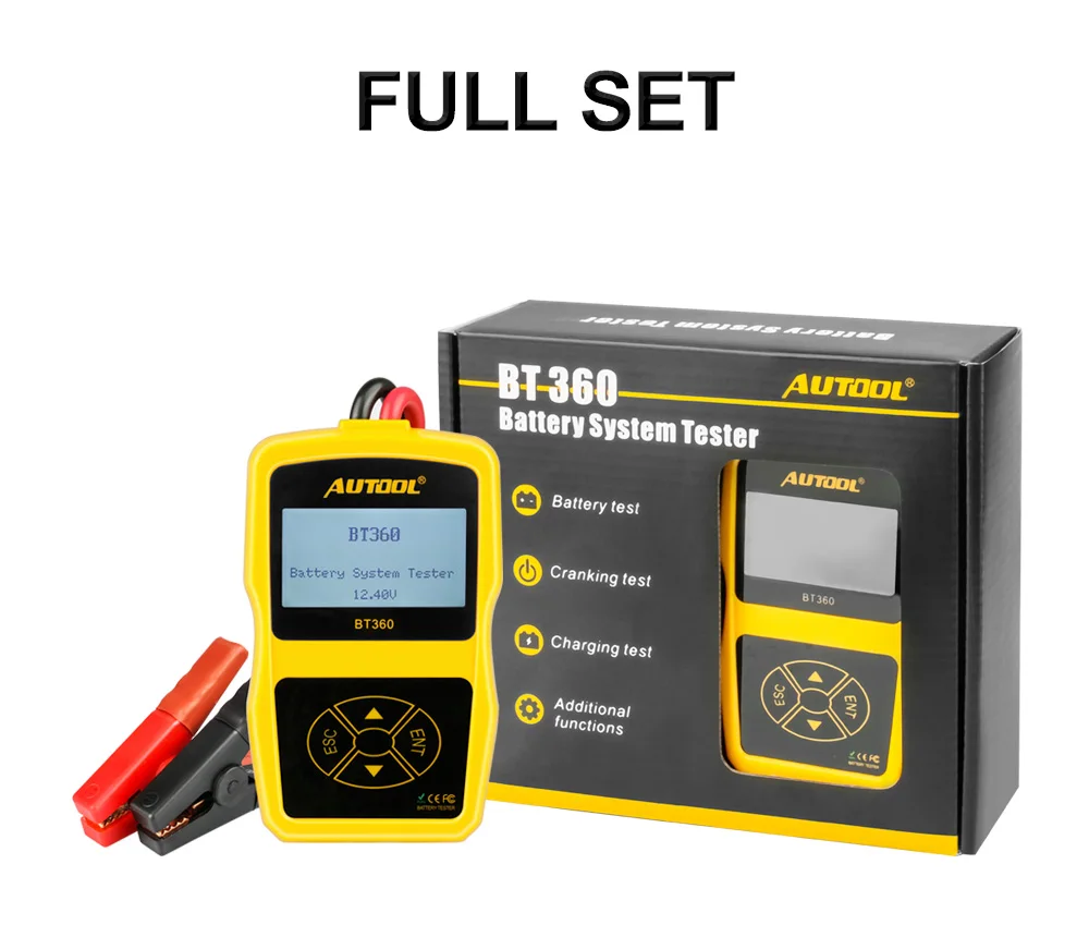 AUTOOL BT360 12 в автомобильный тестер батареи анализатор автомобильный диагностический аккумулятор s Анализатор диагностический инструмент тесто чем BT100