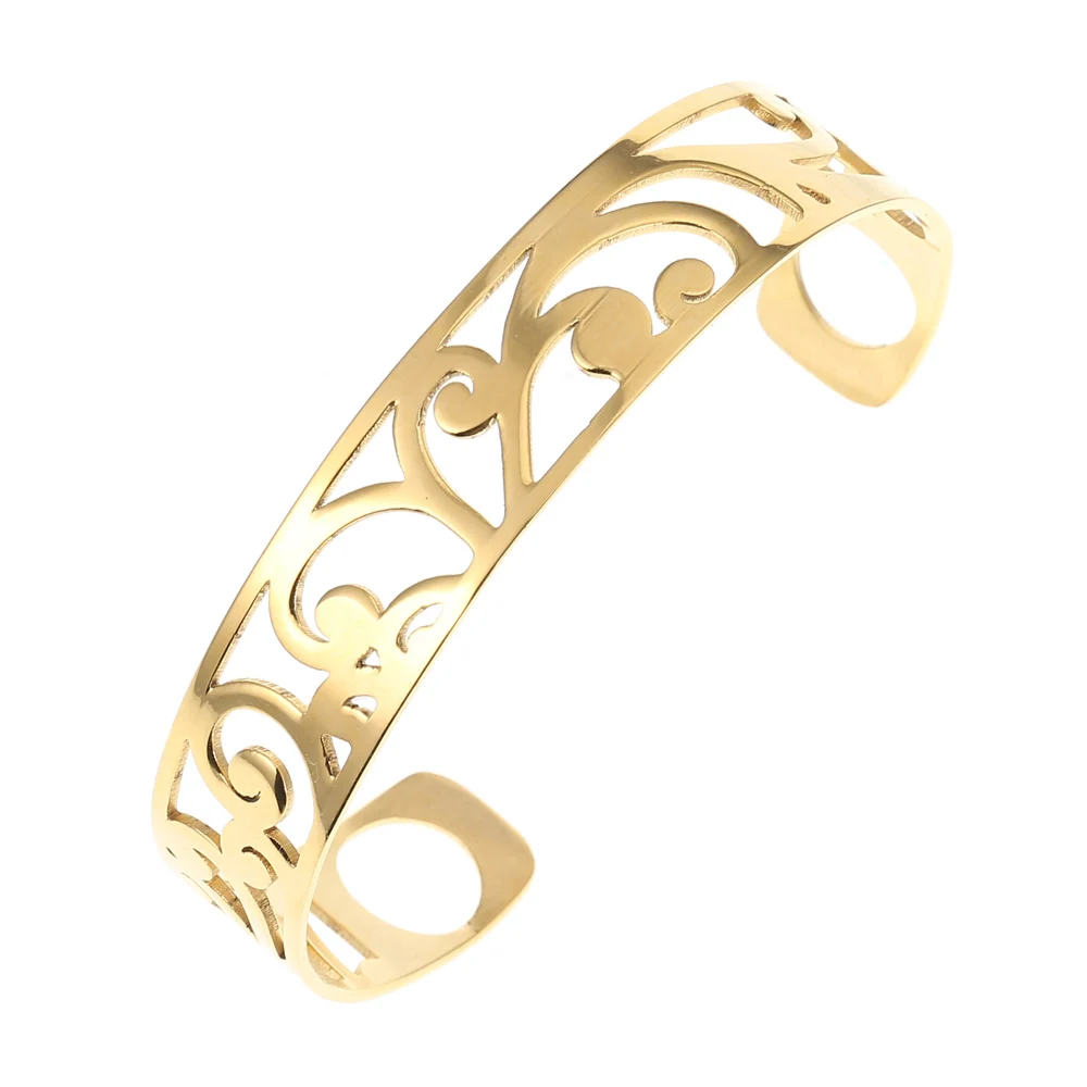 Legenstar Jonc сменный Браслет на манжет Femme из нержавеющей стали милые браслеты на запьястье для женщин ювелирные изделия - Окраска металла: gold