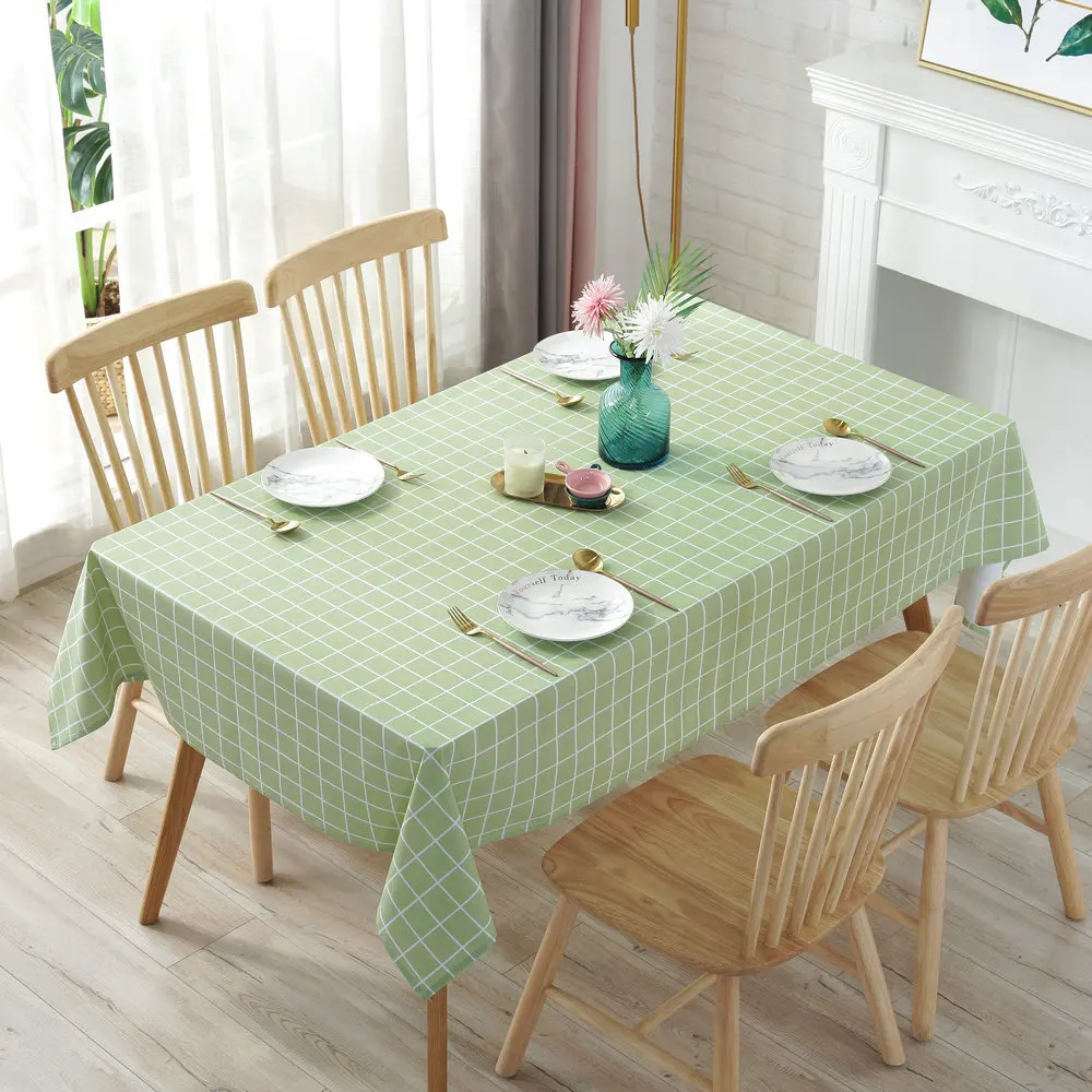 Клетчатый ПВХ водонепроницаемая скатерть маслостойкая Скатерть для стола