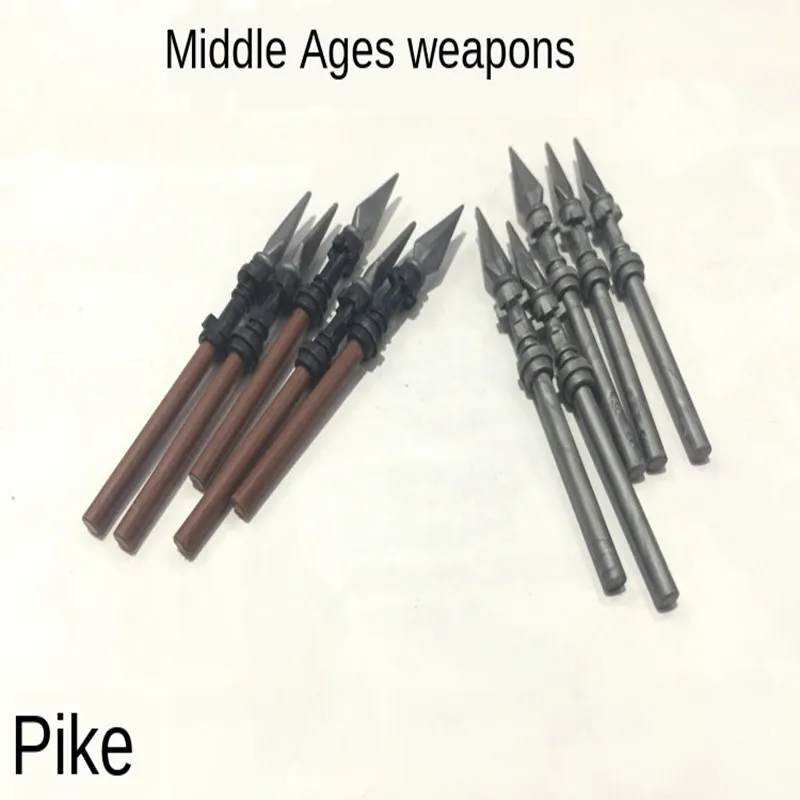 

MOC Small Particles Medieval Cold Weapon Building Blocks Accessories Weapons Long Spear Children's Toys