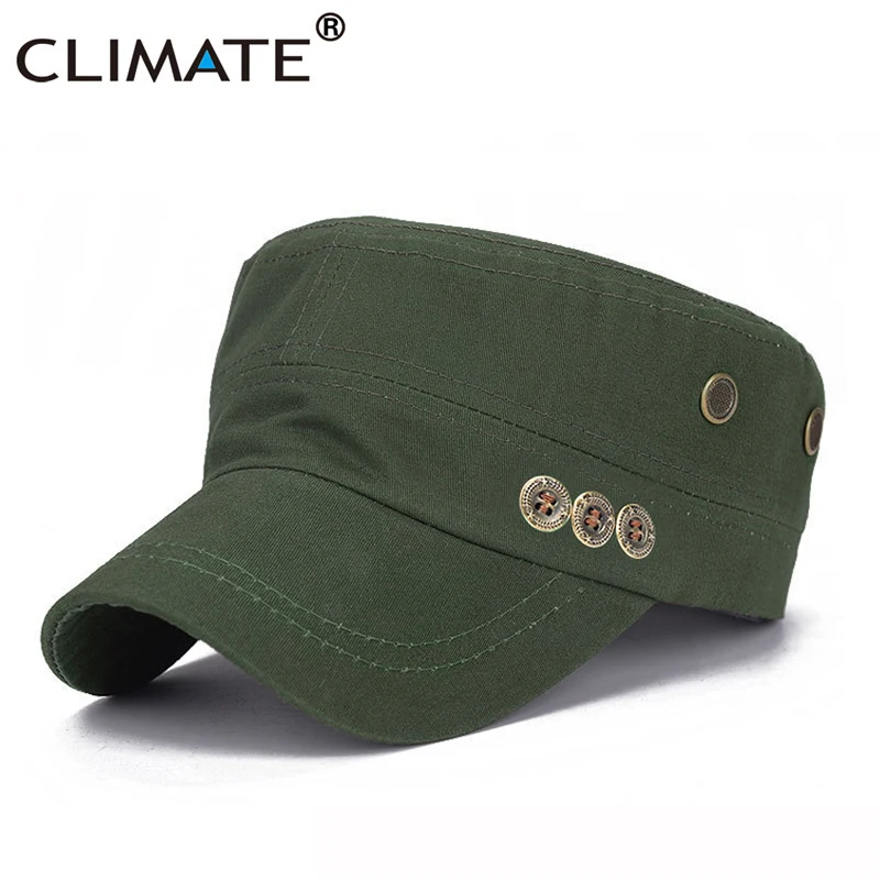 Army green Военная Кепка для мужчин, мужская хлопковая однотонная армейская Кепка, зеленая Кепка с плоским верхом, кепка s, мужские Регулируемые охотничьи Военные зеленые кепки, шапка - Цвет: Army green