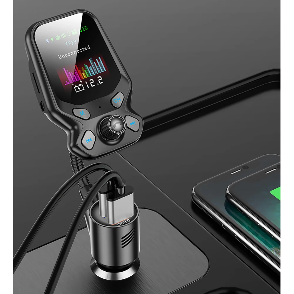 5V 3A Быстрая зарядка беспроводной Bluetooth fm-передатчик модулятор комплект Hands-Free автомобильный 1,77 дюймовый цветной экран MP3-плеер