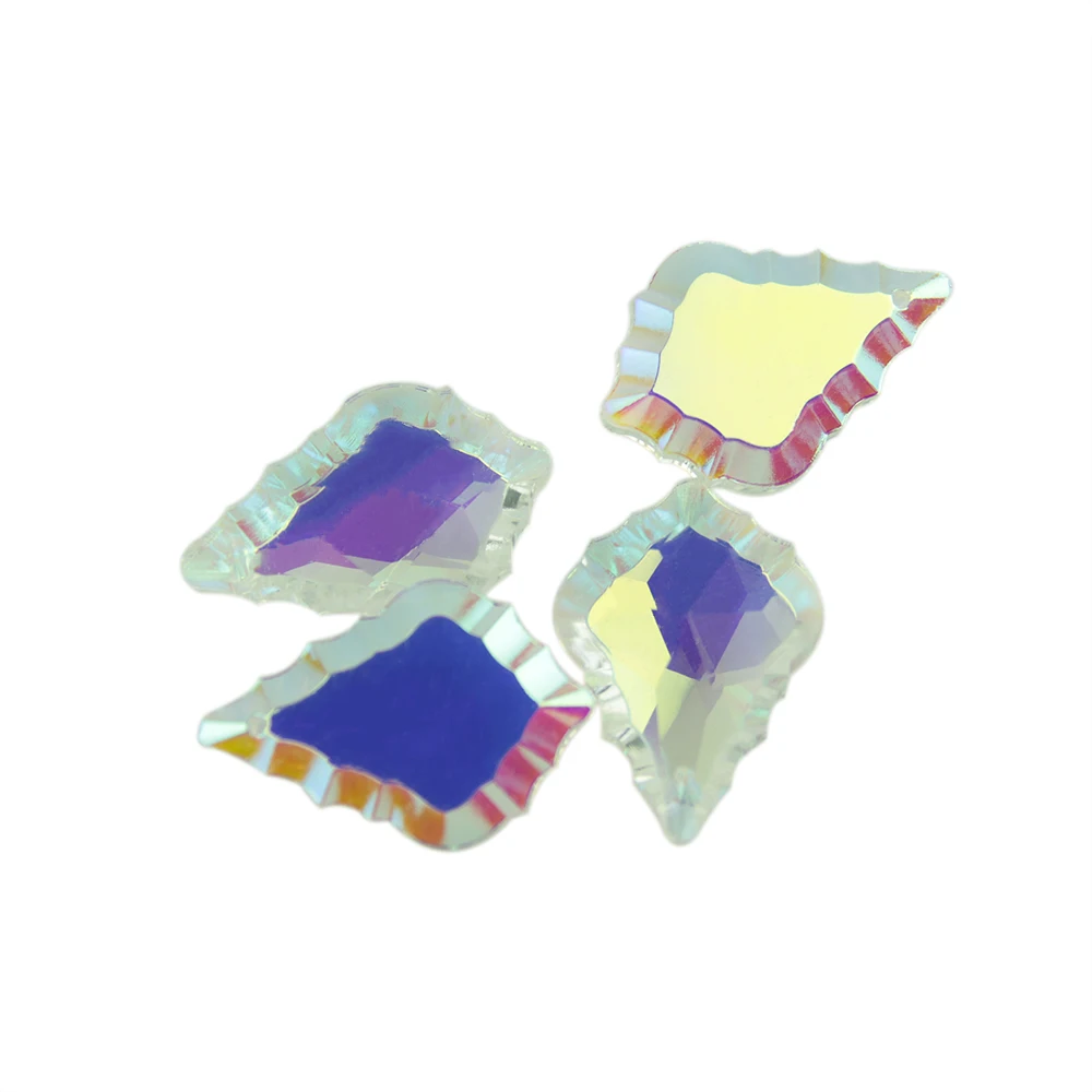 38mm/50mm/63mm/76mm K9 Maple Leaf Crystal Plated AB Colors Prism Ornament Suncatcher Glass Crystals For Chandelier Crystal Prism