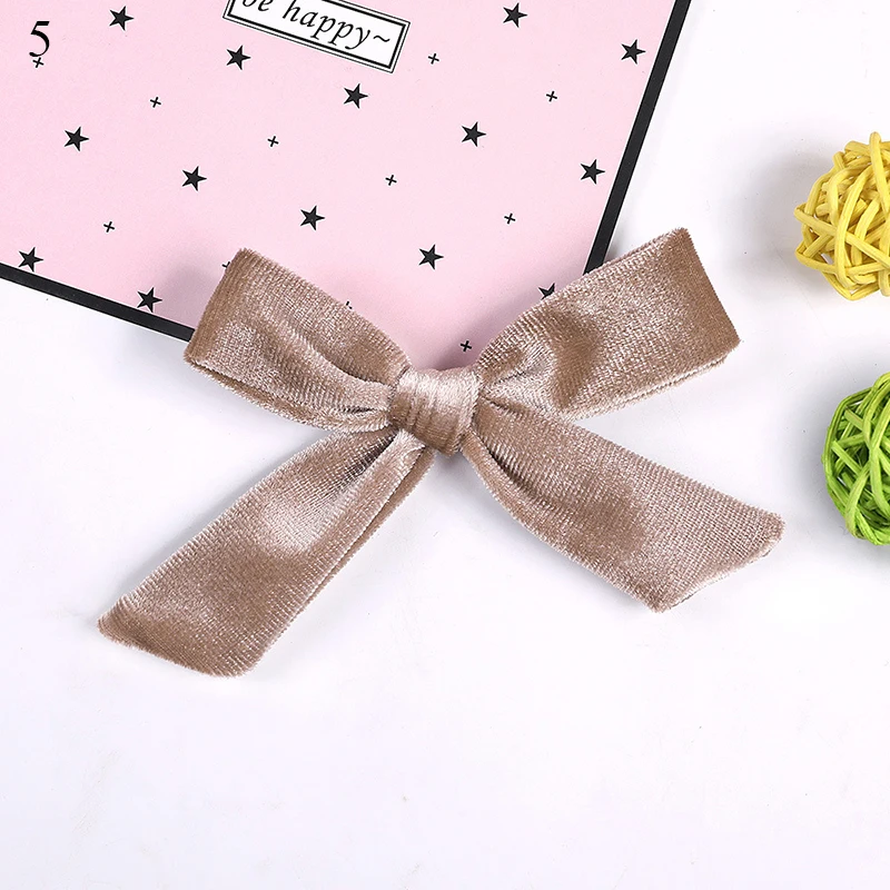 5 Kids Baby Velvet Knotted Bow Hairpin Girls Boy Barrettes Hair Clip Solid Color Baby Children Hair Clip Soft Hair accessories Hot - Цвет: 5