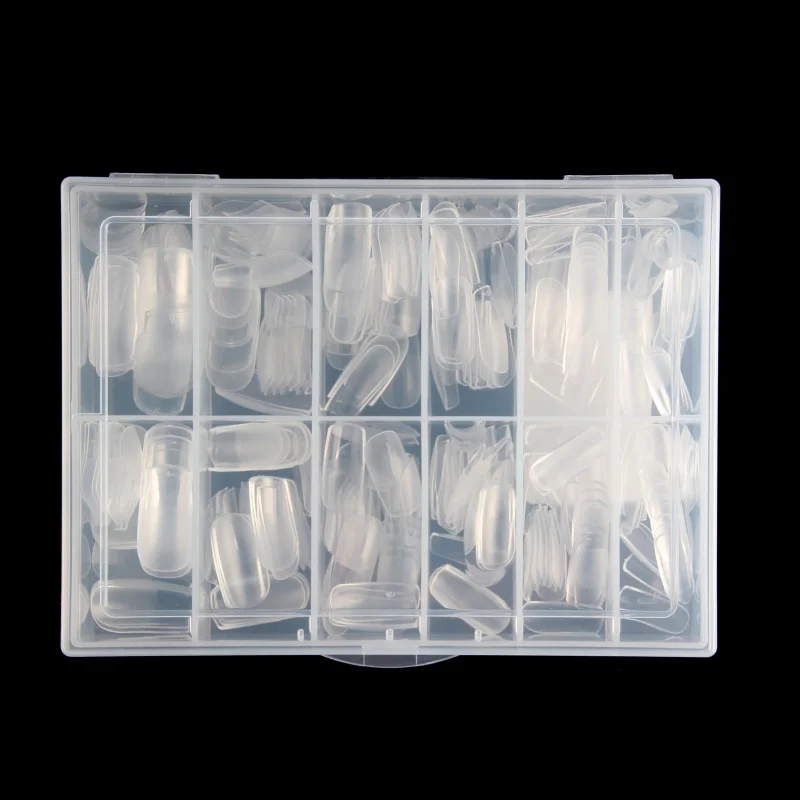 Pontas do Prego Fora o Pacote Médio da Caixa da Forma a Imprensa do Gel Nenhuma Geada Dentro Embebe Quadrada Nas 8 Gel pressione em pontas de unha não