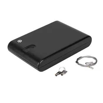 

OS500C Portable Safe Pistol Box Digital Password & Spare Key Lock 2-in-1 Safety Box Valuables Jewelry Storage Case