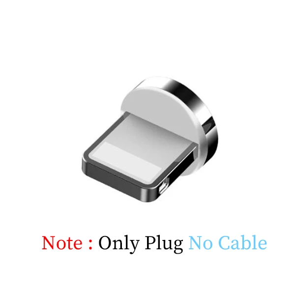 Only IOS Plug Магнитный usb-кабель 1 м, 3 А, быстрая зарядка, кабель Micro type C, светодиодный нейлоновый плетеный кабель type-C USBC, магнитное зарядное устройство для iphone Xs samsung A50 - Цвет: Only IOS Plug