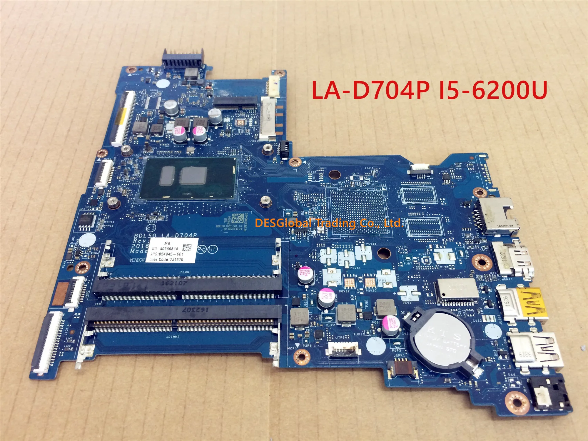 remarkable  For HP 15-AY 250 G5 250-G5 Laptop Motherboard BDL50 LA-D704P 854945-601 854945-001 Mainboard SR2EY 