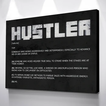 

Modular Canvas Hustler Pictures Paintings Letter Home Decor Black and White Prints Poster Vintage Modern Wall Art Living Room