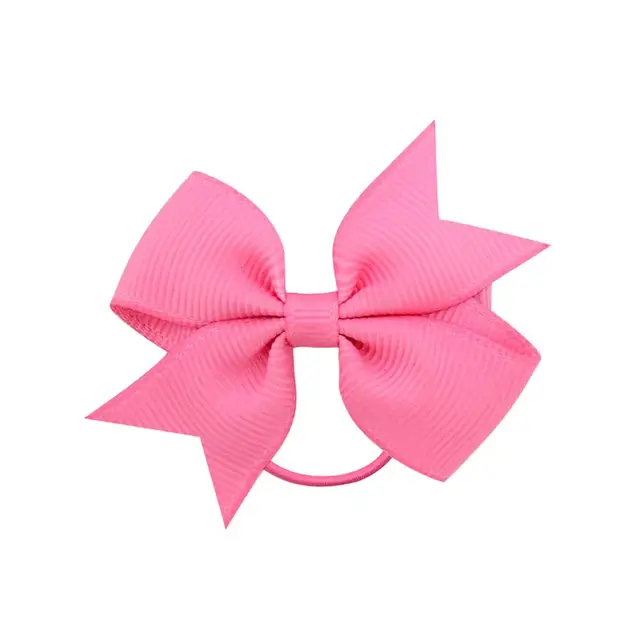 1Pcs Novelty Small Mini Solid Baby Elastic Rubber band Head rope Ribbow Bow Tie For Girls Headwear Hair Accessories 13