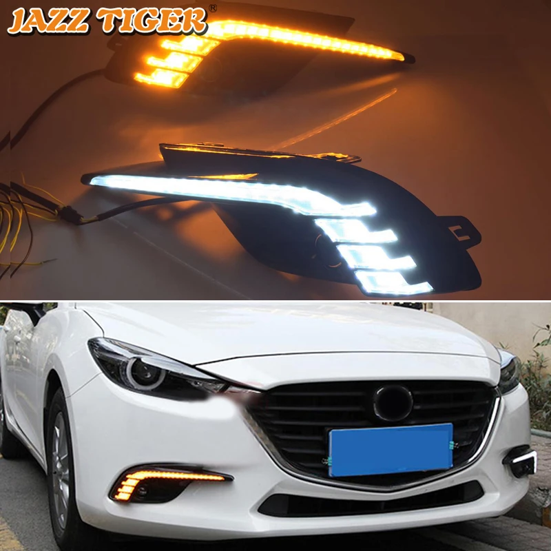 12v Daytime Running Lights For Mazda 3 2017 2018 Axela Drl With Dynamic Turn Signals Led For