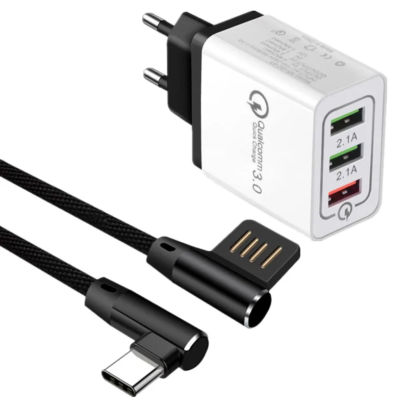 

Quick Charge 3.0 QC3.0 QC Turbo Charging Fast Charger USB Charger For Axon 10 Pro 5G 9 V10 Nubia Red Magic 3 Type C Phone Cable