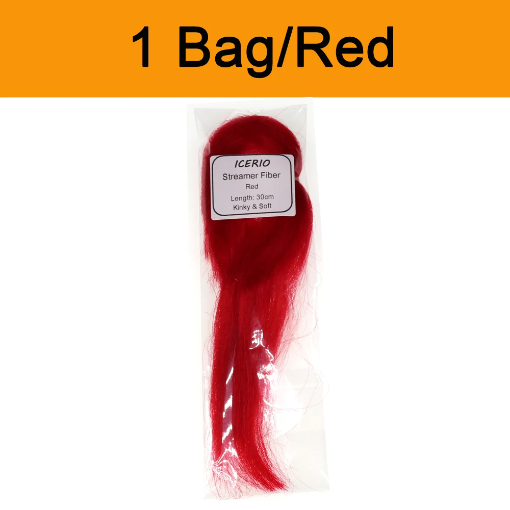 Red 1bag ICERIO 1 упаковка гофрированные странный Minnow волокна Стример Летать волокон завязывания Материал для Fly наживка для окуня - Цвет: Red 1bag