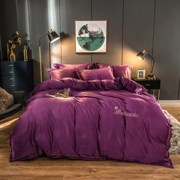 

Duvet Cover Bed Linen and Pillowcase Bedding Set Home Sheet Velvet Winter Quilt Cover Luxury Style 240*220cm Double King 3/4pcs