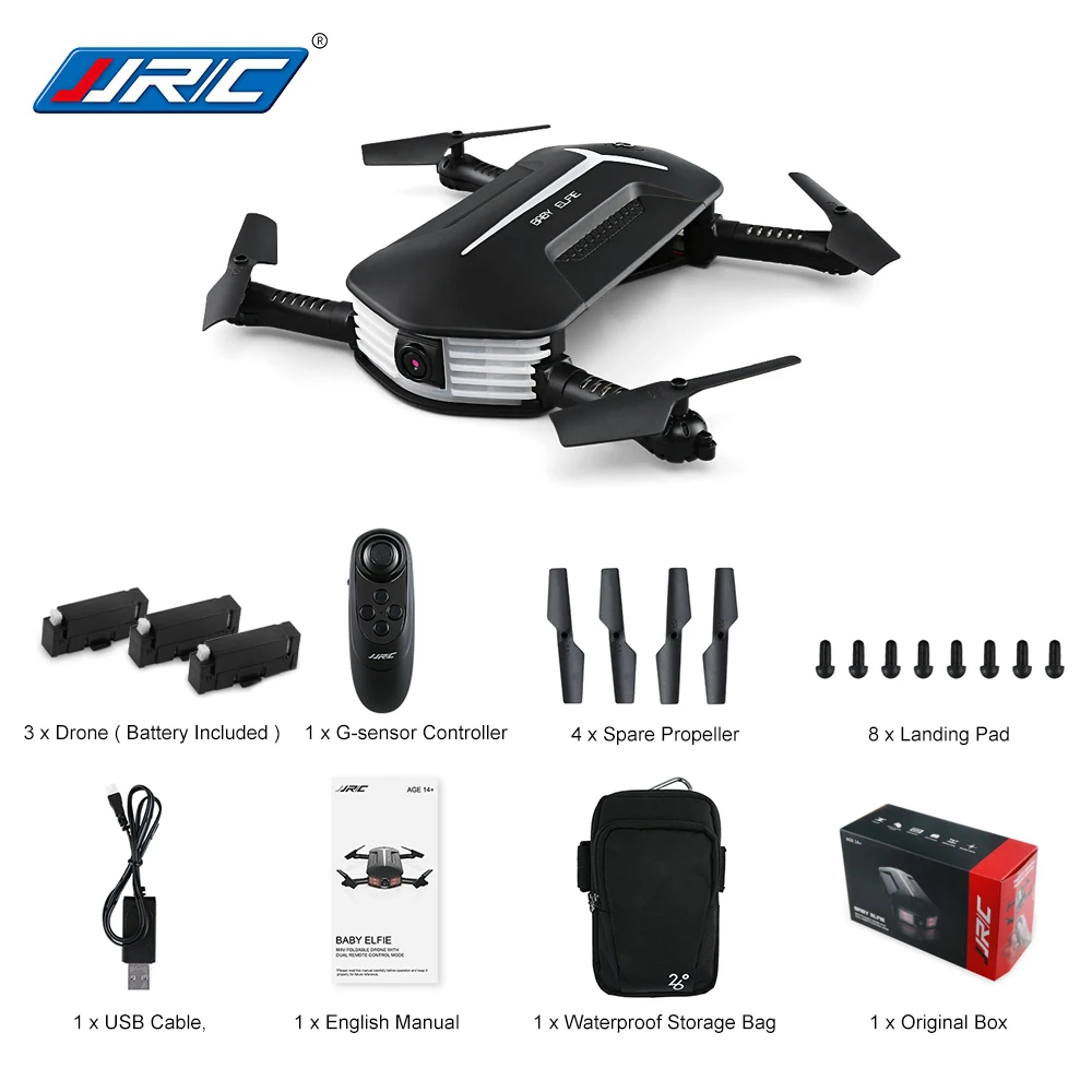 JJRC H37 MINI BABY ELFIE складной Радиоуправляемый Дрон с 720P WiFi FPV HD камерой APP Waypoints G Sensor