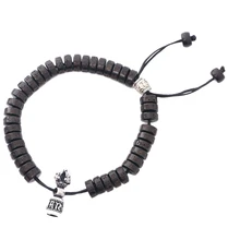 Tibetan Buddhism Vajra Charm Natural Coconut Shell Beads Bracelet for Men Women Handmade