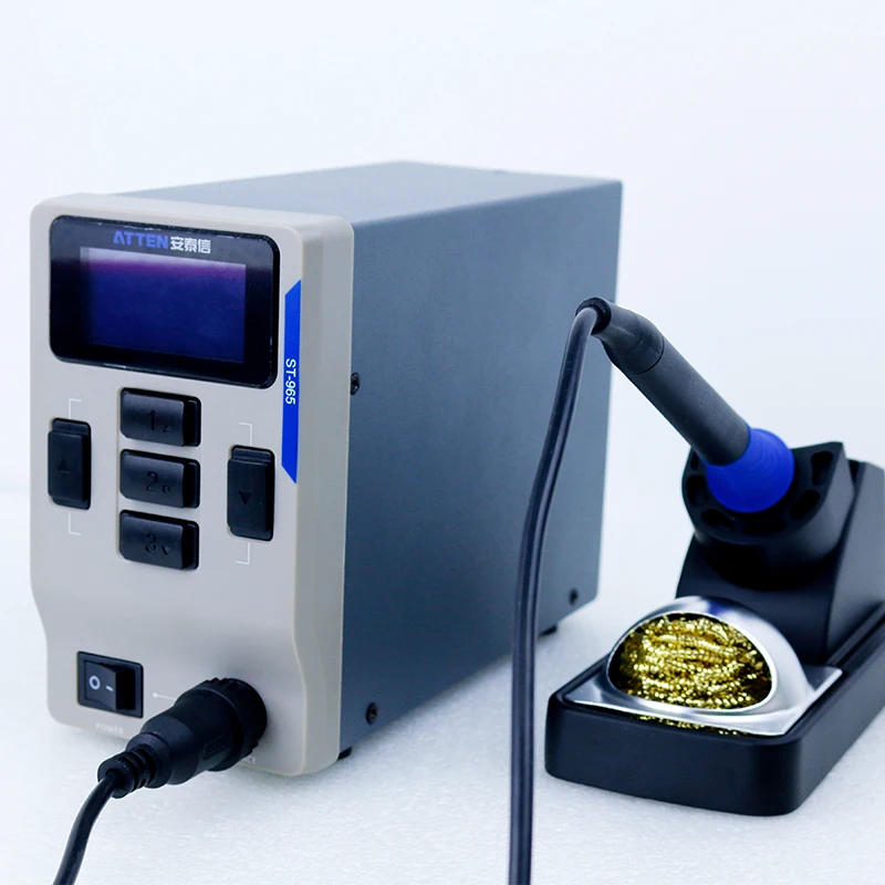 ATTEN ST-965 Бессвинцовая паяльная станция Регулируемая температура ST965 паяльная станция Ремонт телефонов материнская плата сварочные инструменты