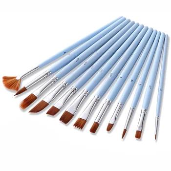 

12Pcs/set Nylon Hair Watercolor Paint Brushes Set Different Shape Head Professional Student Artist Painting Brush Art Supplies