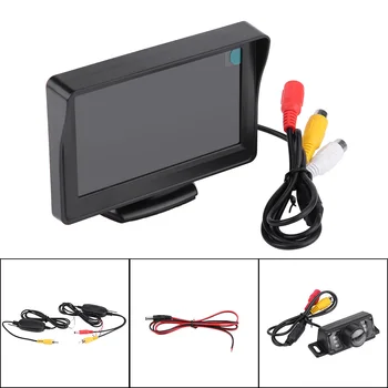 

4.3 Inch 170 degree viewing angles Wireless Car LCD Monitor Mirror 7LED Reverse Rear View Backup Camera Kit With stand holder