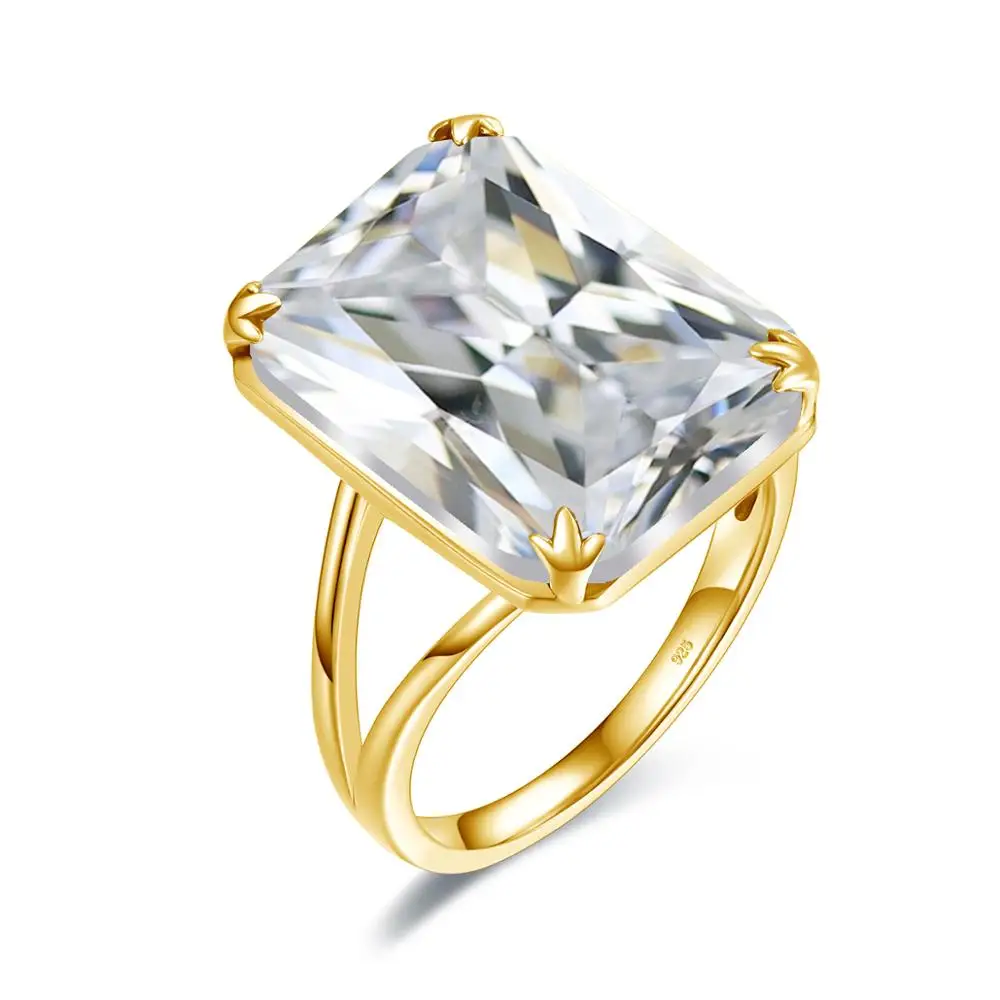 

Szjinao 14k Gold Jewelry Womens Rings AAA Shiny Diamond Ring Cubic Zircon Real 925 Sterling Silver Female Luxury Wedding Jewelry