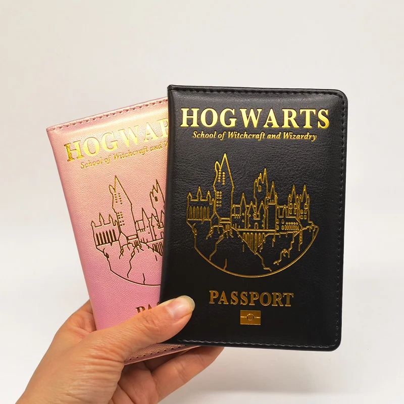 Милый розовый чехол для паспорта Хогвартс Женский кошелек путешествий из