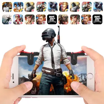 

Phone Gamepads Pubg Gamepad Trigger Fire Button Aim Key Smart Phone Mobile Games L1R1 Shooter Controller PUBG For iPhone Xiaomi