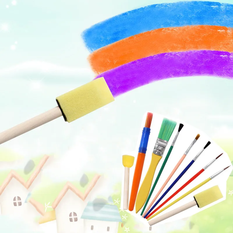 BalleenShiny, 9 шт., детский набор для рисования, игрушки, сделай сам, набор кистей для рисования, набор кистей для акварели, для детей, подарок, Детские Игрушки для раннего развития