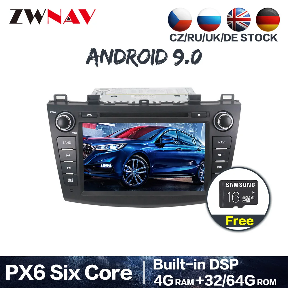 ##BUY PX6 DSP IPS 4+64 Android 9.0 Car GPS Navi Radio Audio stereo For Mazda 3 Axela 2009 2012 DVD multimedia Player headunit free map