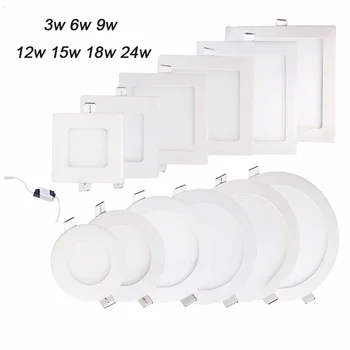 

LED Panel Lights Recessed LED Ceiling Light Spot Down Light with driver AC85-265V Energy saving Square/Round led lighting panel