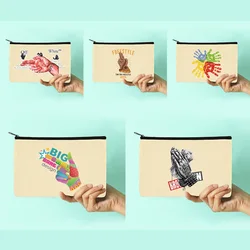 Cosmetic Bags Dog Hand Series Pattern Women Beauty Toiletries Organizer Storage Makeup Bag Canvas Pencil Cases Bride Party Gifts