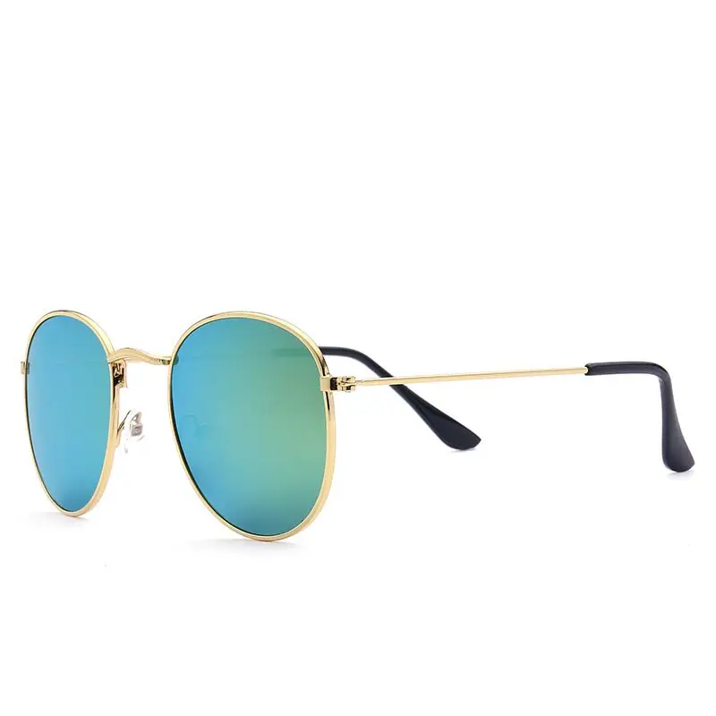 

1216 Retro circular spectacle frames for men and women with flat lens sunglasses