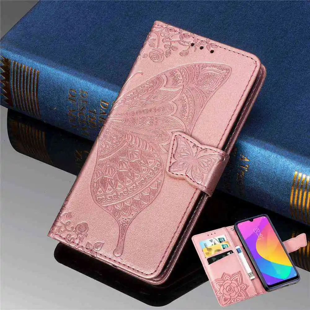 Кожаный чехол с бабочками и цветами для Xiaomi 9T 8 A3 Lite Redmi 8A 7A 6A 5A 5Plus Go Note 7 6 5 Pro Prime