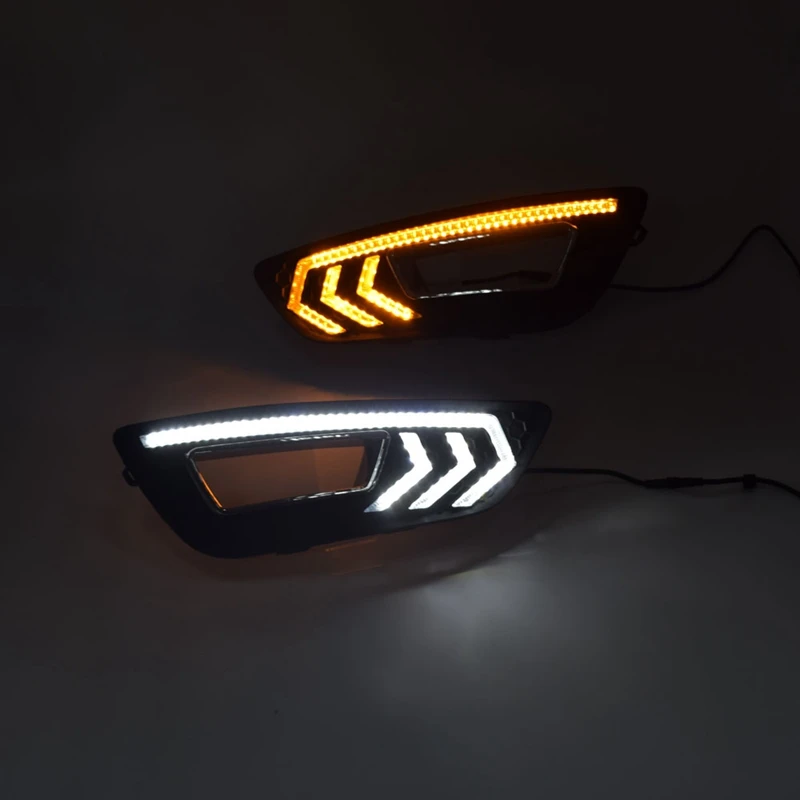 

LED DRL Daytime Running Light Fog Lamp 12V Car Running Lights for Ford Focus 3 Mk3 2015-2018