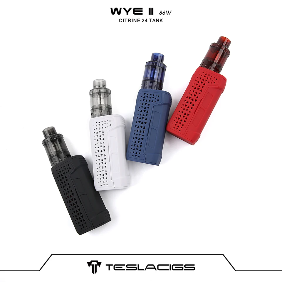 Original Veeape TESLACIGS WYE II 86W TC Vape Kit wi 4ml Citrine 24 Tank E cigarette vaping Kit vs Punk 86W Luxe Kit Shogun (18)