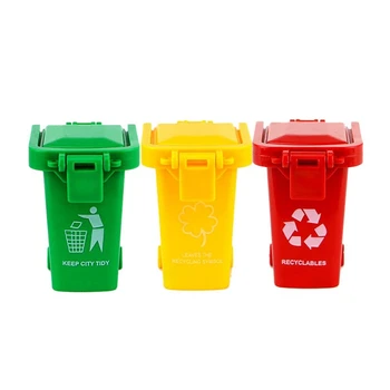 

Toy Vehicles Garbage Truck's Trash Cans, 3 Pack Toy Garbage Truck Replacement Parts, Simulated Trash Can