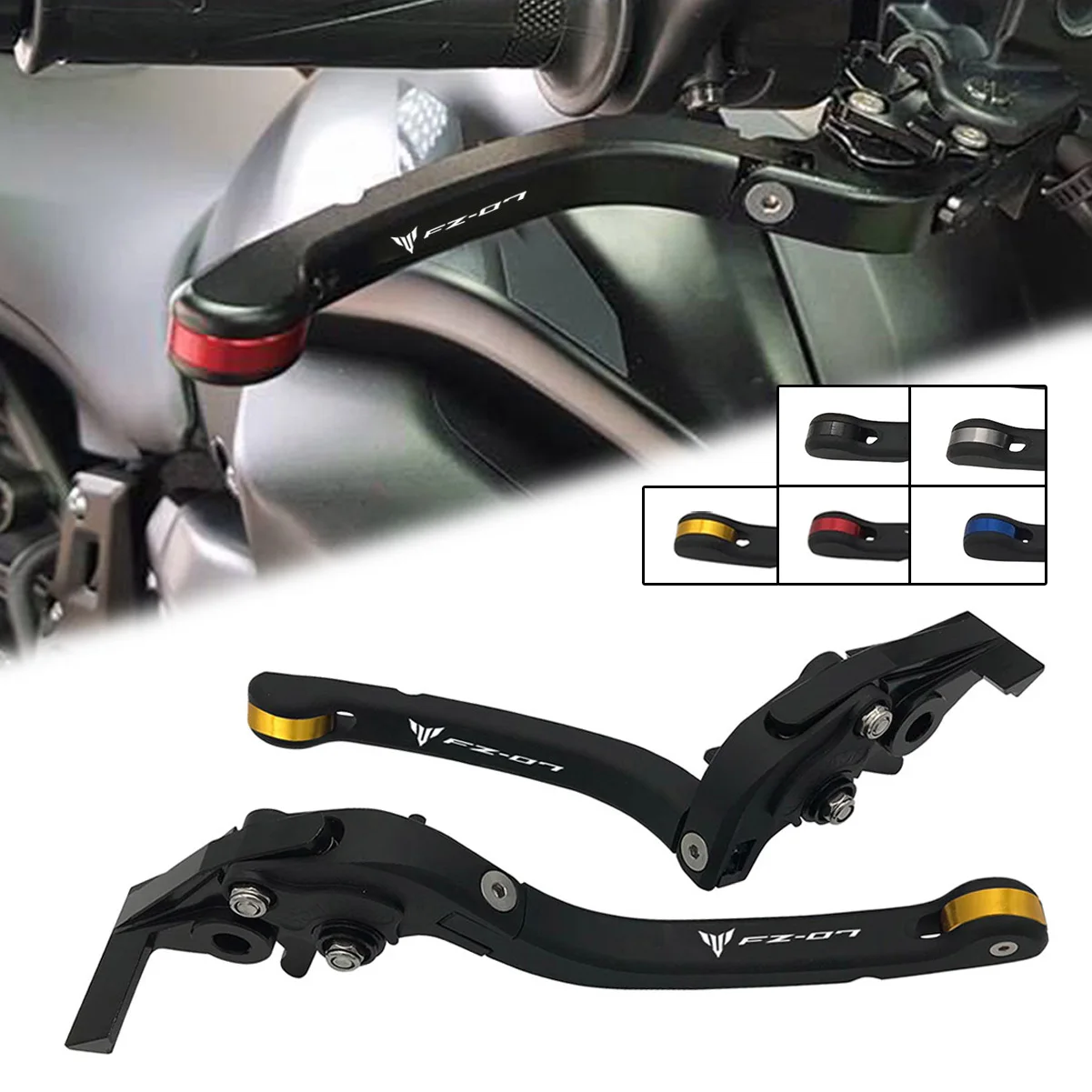 SEMSPEED с логотипом FZ-07 MT-07 складные рычаги для Yamaha mt07 mt 07 fz07 2014-2018 2019 2020 CNC