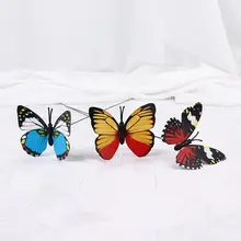 20 шт 3D Искусственные бабочки садовые украшения Высокое качество Моделирование бабочки колья Двор растение газон Декор случайный цвет