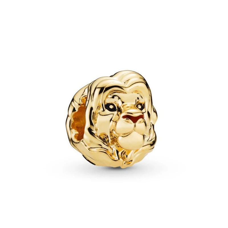 

New 100% 925 Sterling Silver Golden Lion King Fit Original Charm Beads for Pandora Bracelet Jewelry Making