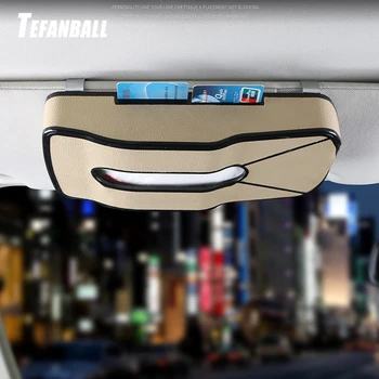 

Creative Sports Car Shape Leather Tissue Bbox Sun Visor Holder Seat Back Hanging Pater Towel Case Storage Bag Business Card Clip