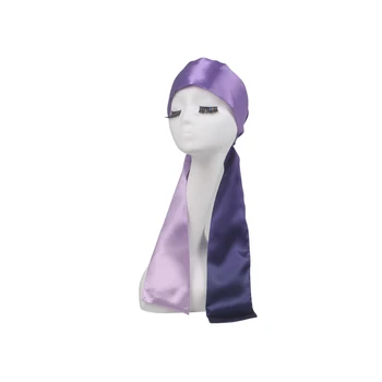 

Gradients color Human women Hair extensions bundles wigs satin wrapping frontal headband tie scarf band wide extra size